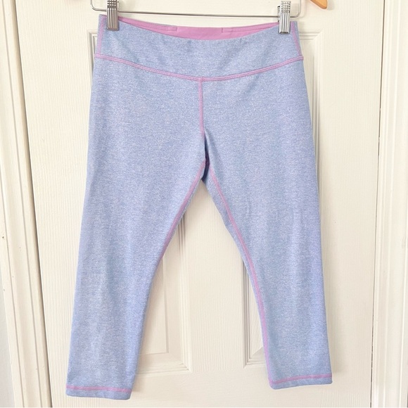Ivivva‎ by Lululemon Athletica Crop Leggings Girls Size 14 Heathered Purple - Picture 1 of 9
